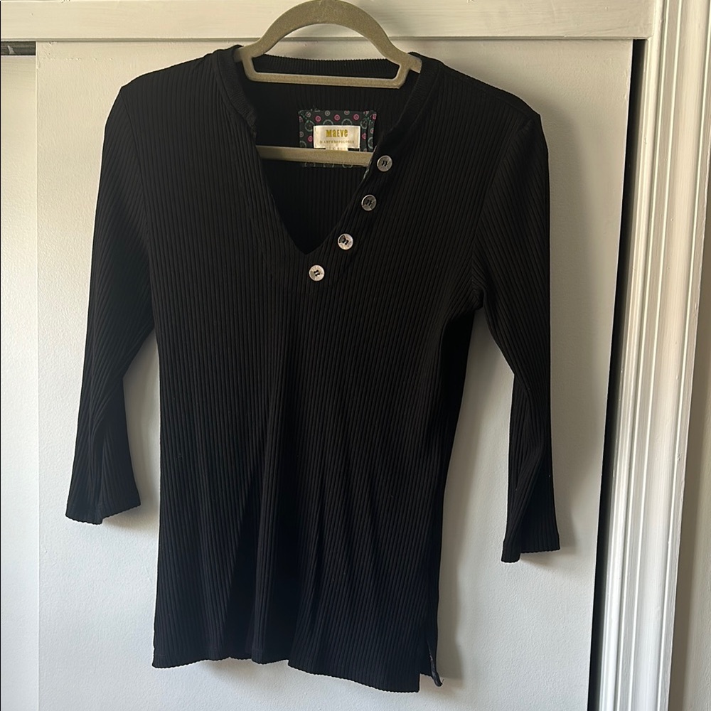 Anthro Black Knit Top